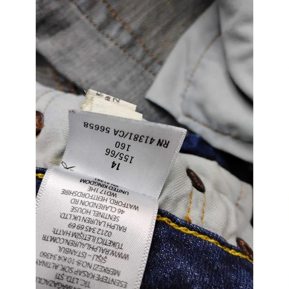 Polo Ralph Lauren Hampton Straight Jeans Boys Size 14 Dark Blue Denim